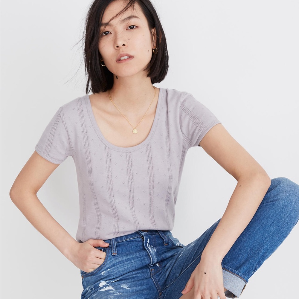 Madewell Pointelle Ribbed Tee.
